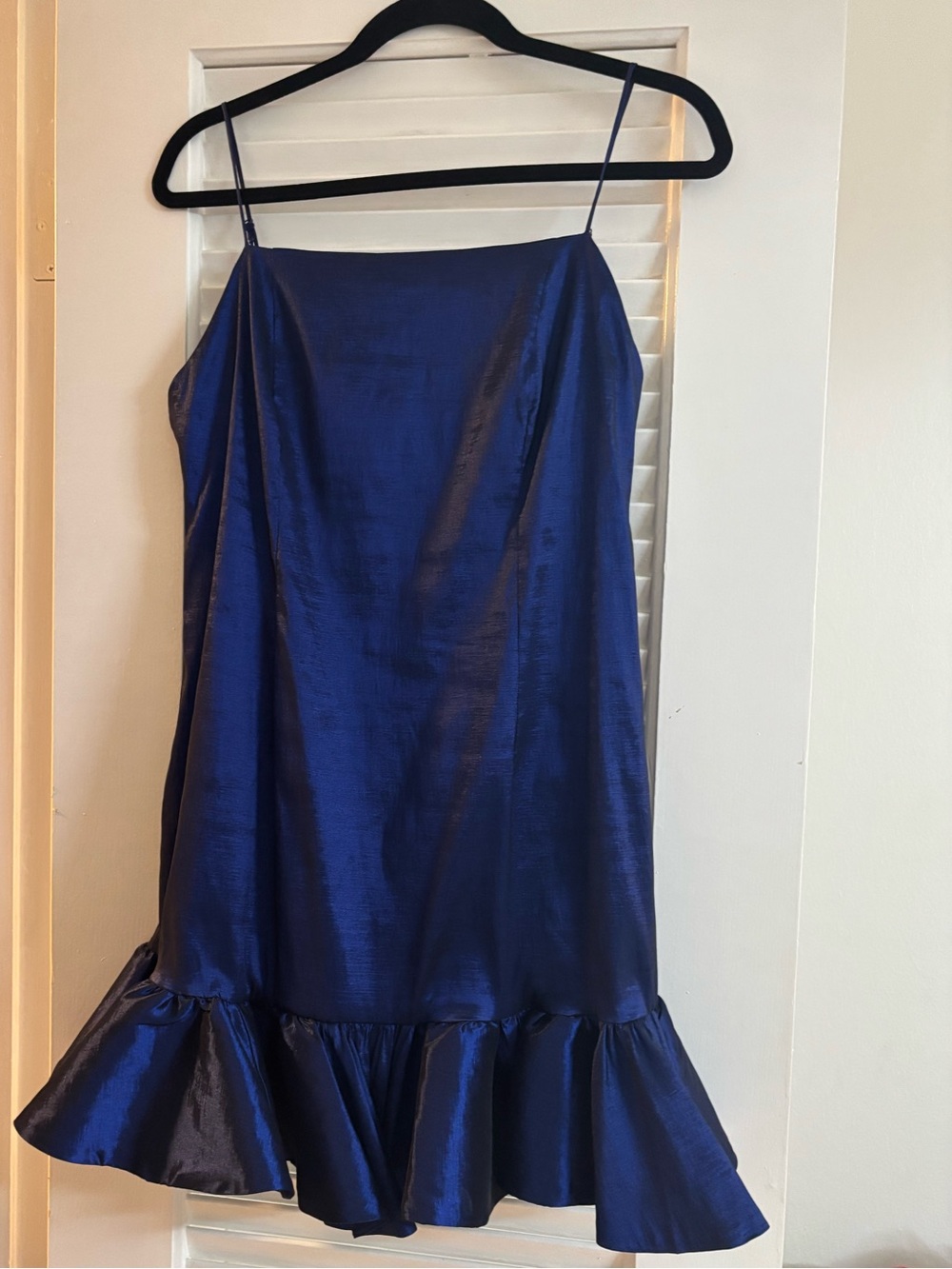 Nordstrom Satin Ruffle-Hem Mini Slip Skirt in Royal Blue